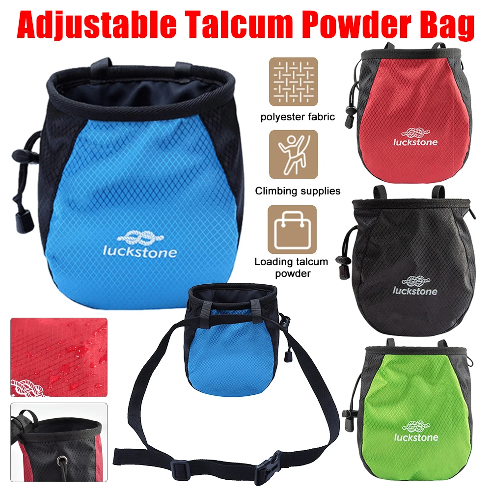 Chalk Bag Bouldering - ผงแมกนีเซียมกลางแจ้งกันน้ําชอล์กกระเป๋าปรับปีนเขาแมกนีเซียมผงกระเป๋าปีนเขากลางแจ้งอุปกรณ์